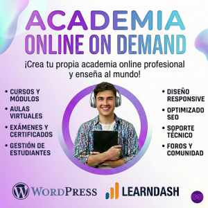 Home Diseño de academia online on demand con WordPress para cursos virtuales